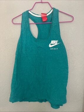 Nike Teal Racerback Tank with White Swoosh